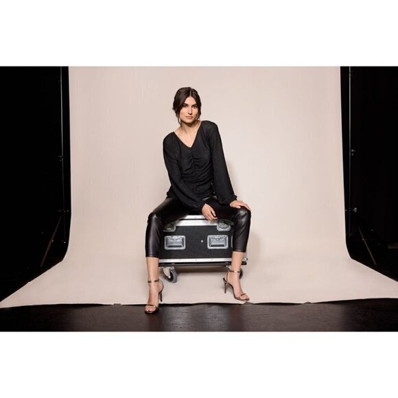 NWT SOYA CONCEPT Black Pam 2 Faux Leather Pants - Picture 10 of 11